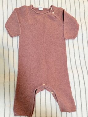 H&M Mauve Knit Baby One-Piece Footie